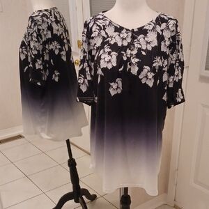 $4 Add-on Floral Ombre Tee - Size 2XL